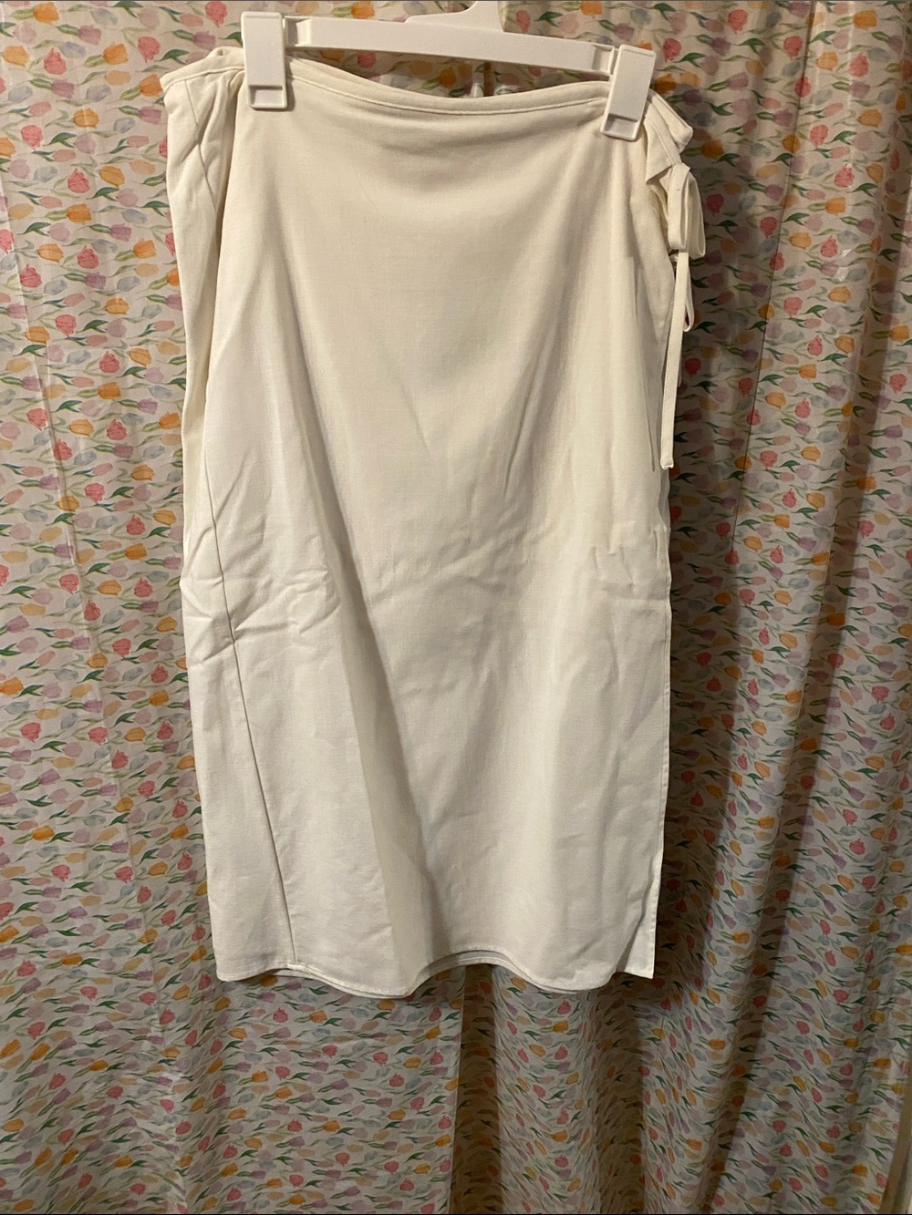 White Tie-Detail Pencil Skirt for Women